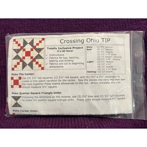 Quilt block kit crossing ohio TIP red green geometric